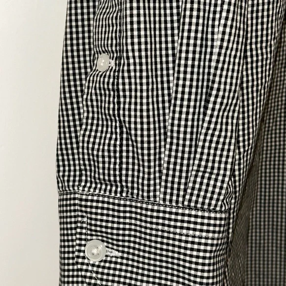 CM Gold Series Men's Black Checkered Casual Button Down Shirt - Picture 7 of 8